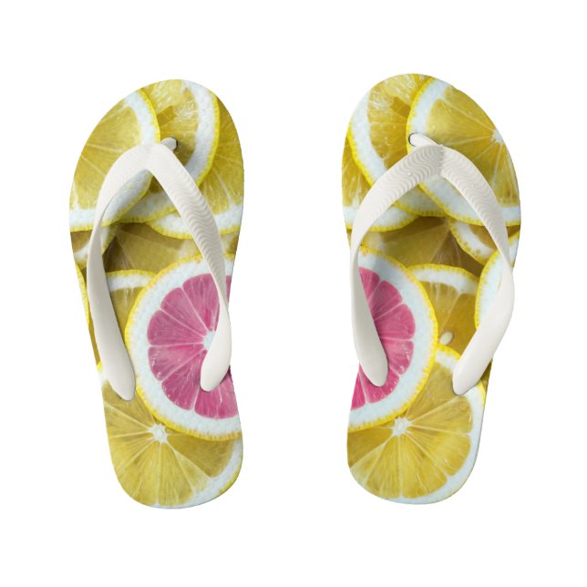 Zitronen und Grapefruits Kinderbadesandalen (Fußbett)