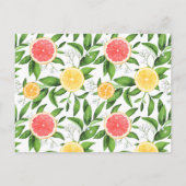 Zitronen und Grapefruitwünsche für Braut und Bräut Einladungspostkarte (Rückseite)