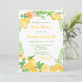 Zitronen- und GrünBaby-Dusche Einladung (Stehend Vorderseite)