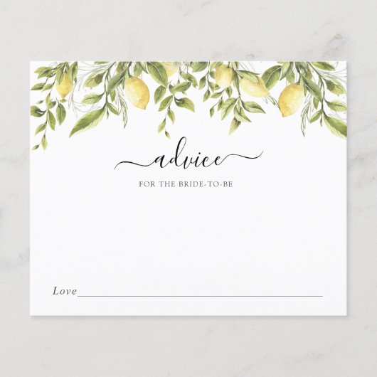 Zitronen und Grünberatung für die Braut (Vorderseite)