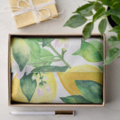 Zitronen und Grüne Blätter Dekoupage Muster Seidenpapier (Geschenk)