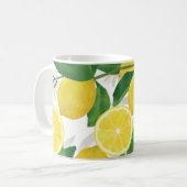 Zitronen und grüne Blätter Kaffee Tasse (Vorderseite Links)