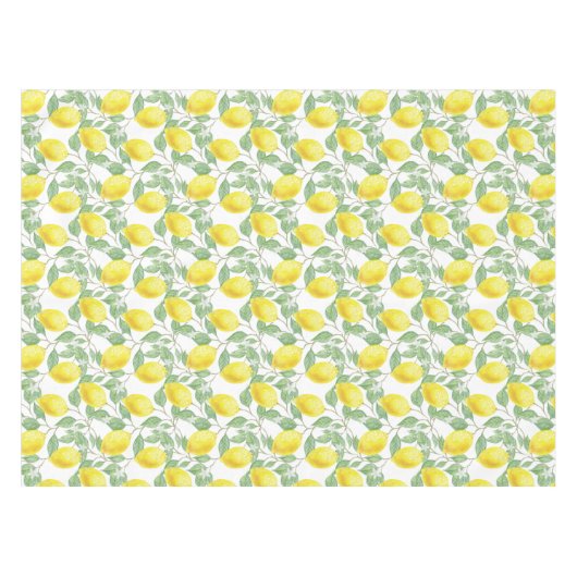 Zitronen und grüne Blätter Tischdecke (Vorderseite (Horizontal))