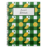 Zitronen und grüner Gingham Notizblock (Vorderseite)