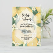 Zitronen und Grünes Brautparty Einladung (Stehend Vorderseite)