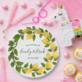 Zitronen und Grünkreide Hochzeitsscheibe Pappteller (Party)