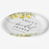 Zitronen- und Grünpflanzen Citrus Wedding Paper Pl Pappteller (Schrägansicht)