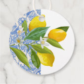 Zitronen und Kacheln im Mittelmeer Geschenkanhänger (Rückseite)