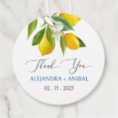 Zitronen und Kacheln im Mittelmeer Geschenkanhänger (Vorderseite)