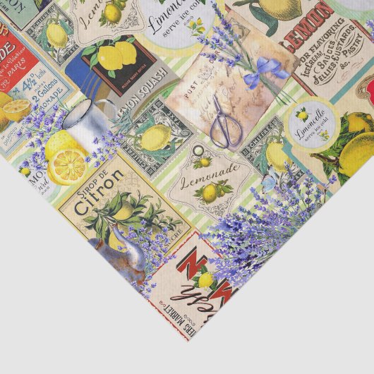 Zitronen- und Lavendelgewebe Seidenpapier (Ausschnitt)