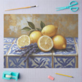 Zitronen und Lavender Blue Tile Stillleben Seidenpapier (Basteln)