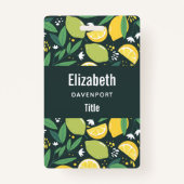 Zitronen und Limes Fruchtmuster in Grün und Gelb Ausweis (Vorderseite)