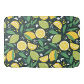 Zitronen und Limes Fruchtmuster in Grün und Gelb Badematte (Vorderseite)