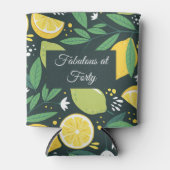 Zitronen und Limes Fruchtmuster in Grün und Gelb Dosenkühler (Vorderseite)