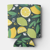 Zitronen und Limes Fruchtmuster in Grün und Gelb Dosenkühler (Rückseite)