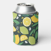 Zitronen und Limes Fruchtmuster in Grün und Gelb Dosenkühler (Kanne Rückseite)