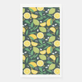 Zitronen und Limes Fruchtmuster in Grün und Gelb Serviette (Vorderseite)