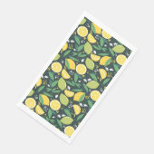 Zitronen und Limes Fruchtmuster in Grün und Gelb Serviette (Ecke)