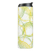 Zitronen und Limes: Neues Muster. Thermosbecher (Nach links gedreht)