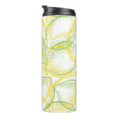 Zitronen und Limes: Neues Muster. Thermosbecher (Nach rechts gedreht)
