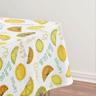 Zitronen- und Limetten-Muster Shorts mit frischer Tischdecke