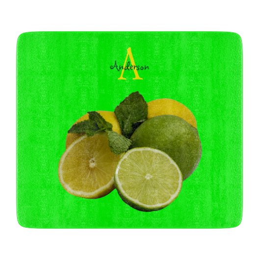 Zitronen und Limetten Schneidebrett (Vorderseite)