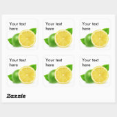Zitronen und Limon Quadratischer Aufkleber (Blatt)
