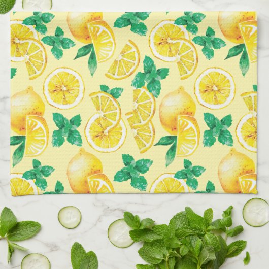 Zitronen und Limonade Geschirrtuch (Gefaltet)