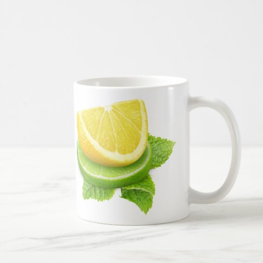 Zitronen und Limone Scheiben Kaffeetasse (Rechts)