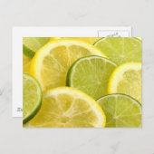Zitronen und Limone Scheiben Postkarte (Vorne/Hinten)