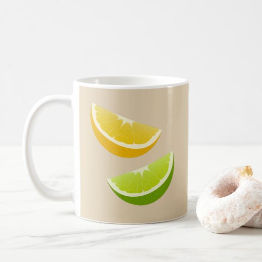 Zitronen- und Limonen-Zitrus-Kaffeetasse als Gesch Kaffeetasse (Mit Donut)