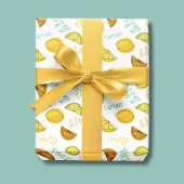 Zitronen und Limones Fruchtmuster Geschenkpapier Set