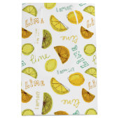 Zitronen und Limones Fruchtmuster Mittlere Geschenktüte (Vorderseite)
