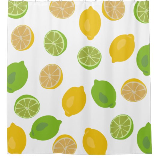 Zitronen und Limones Muster Duschvorhang (Vorderseite)