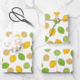 Zitronen und Limones Muster Geschenkpapier Set