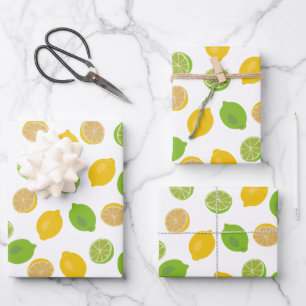 Zitronen und Limones Muster Geschenkpapier Set
