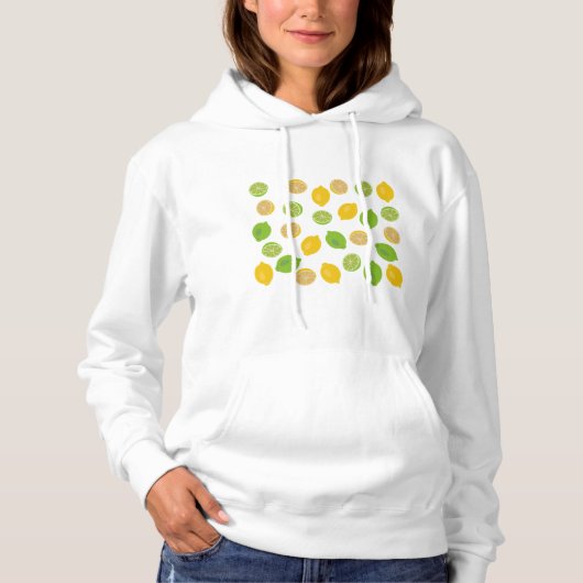 Zitronen und Limones Muster Hoodie (Vorderseite)