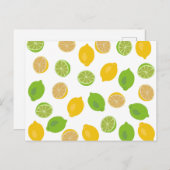 Zitronen und Limones Muster Postkarte (Vorne/Hinten)