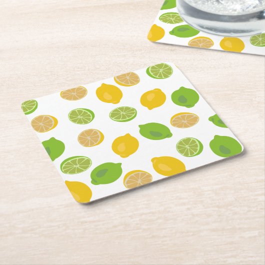 Zitronen und Limones Muster Rechteckiger Pappuntersetzer (angewinkelt)