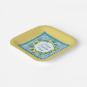 Zitronen und marokkanisches Blue Custom Party Pappteller (Gewinkelt)