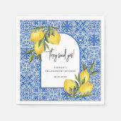 Zitronen und mediterrane Fliesen sagten ja Dusche Serviette (Vorderseite)