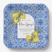 Zitronen und mediterrane Hauptpresse Verlobung Pappteller (Vorderseite)