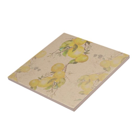 Zitronen und Oliven Keramik Tile Fliese (Seite)