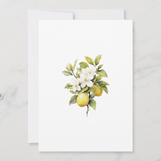 Zitronen- und Olivenöl-Brautparty Einladung (Rückseite)