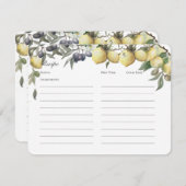 Zitronen- und Oliventresterkarte Einladung (Vorne/Hinten)
