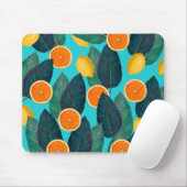 Zitronen und Orangen aquamarin Mousepad (Mit Mouse)