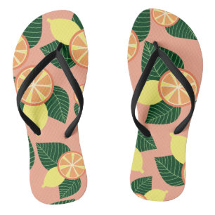 Zitronen und Orangen Badesandalen