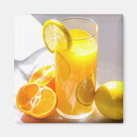 Zitronen und Orangen Fruchtfotografie Magnet (Vorne)