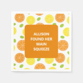 Zitronen und Orangen Obst Personalisiertes Brautpa Serviette (Vorderseite)