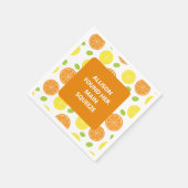 Zitronen und Orangen Obst Personalisiertes Brautpa Serviette (Ecke)